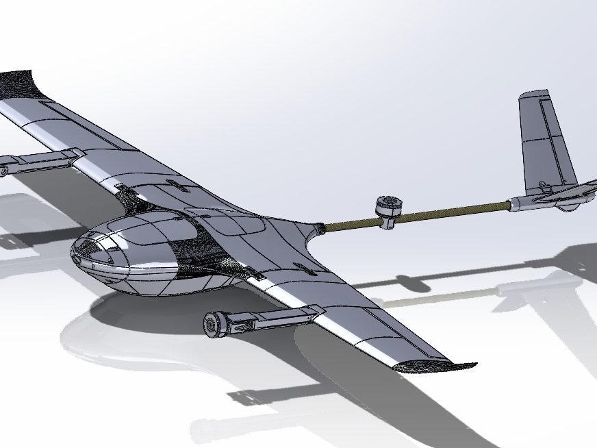 Modelo 3D del drone en el programa de diseño.